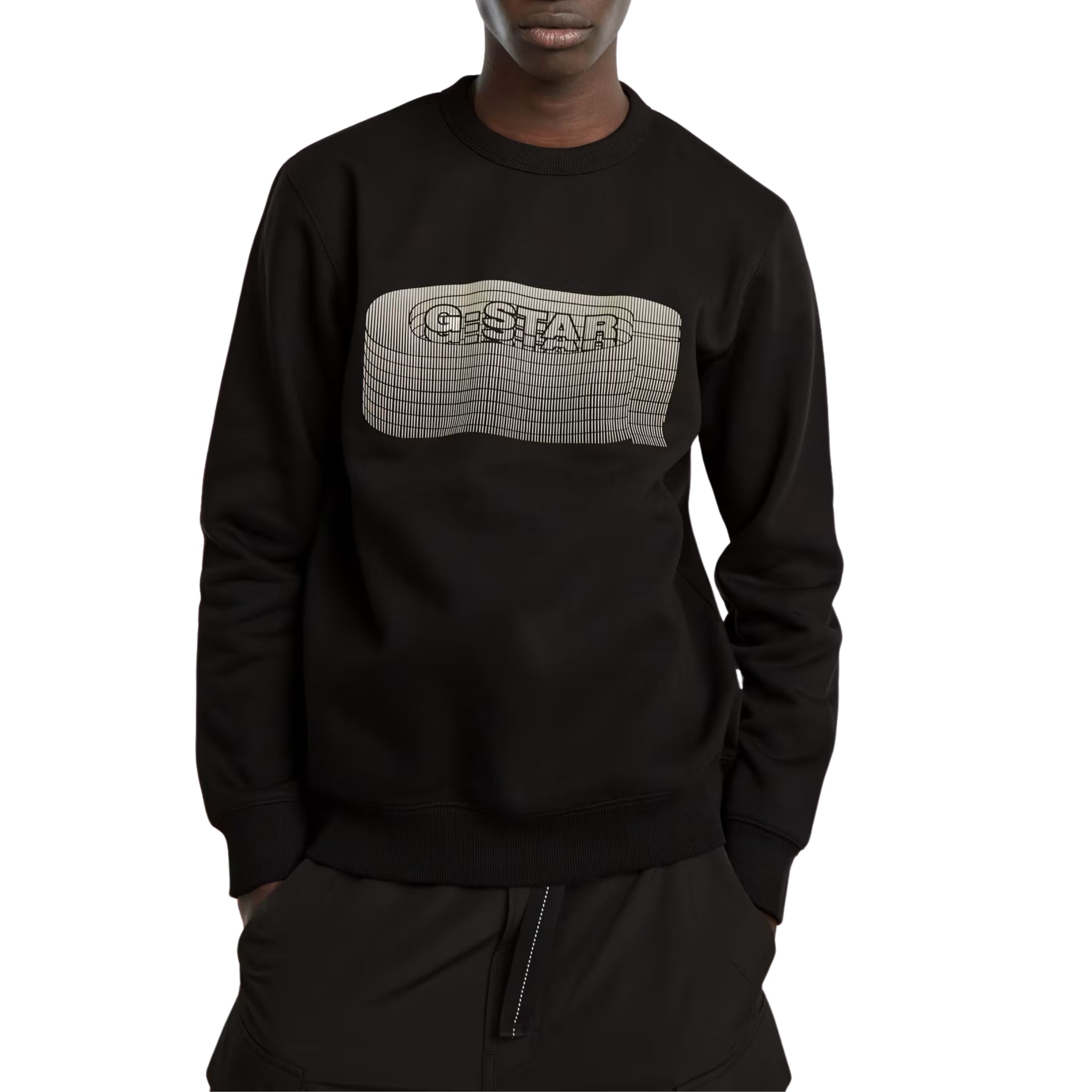 G-Star T-Shirt Sweater Stacked Old Skool Logo Dark Black